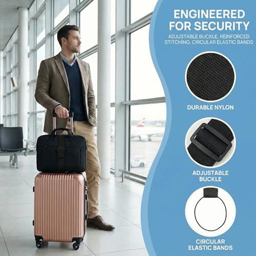 4 Pack Adjustable Elastic Luggage Straps for Suitcases — view 4