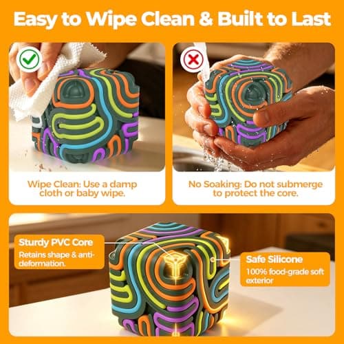 Silicone Sensory Activity Cube, Montessori 3D Maze Travel Toy Stress Relief — view 4