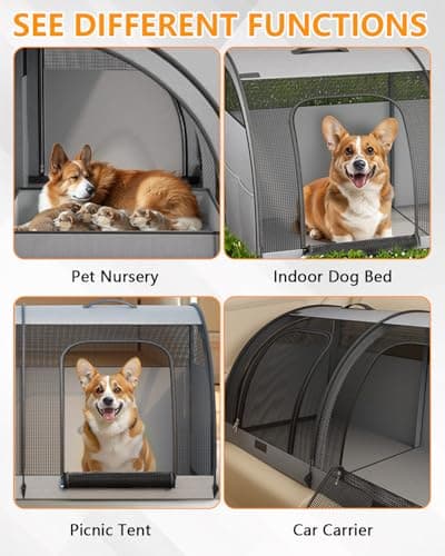 Large Pet Carriers for Car, Foldable Car Pet Seat for 2 Cats - 100×50×50cm — view 5