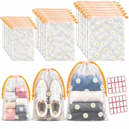 30PCS Shoe Bags for Travel, 3 Sizes PVC Shoe Storage Bags