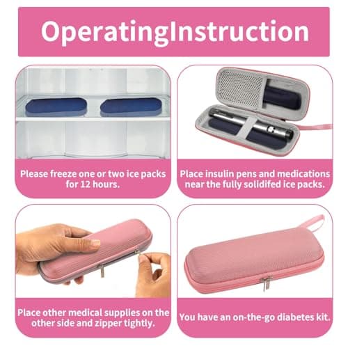 Nogsay Insulin Cooler Travel Case,Medicine Cooler for Travel with 2 Ice Packs,Diabetic Supplies Pen Case,Portable Insulin Travail Cases,Cooling Cases Insulated Organizer — view 3