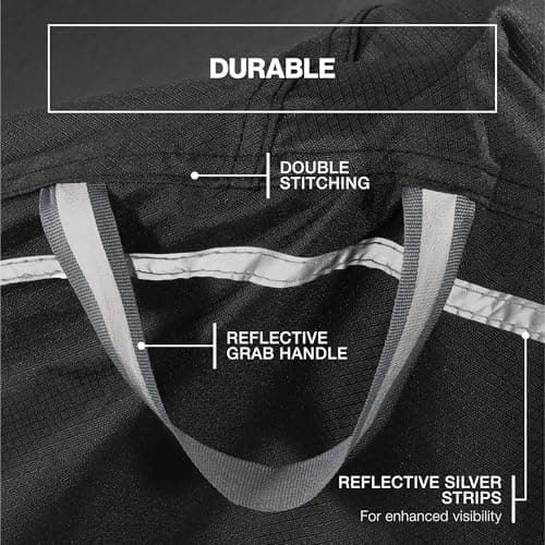TeamObsidian Bike Cover - Outdoor Bike Storage, Bicycle Transportation or Travel Covers - Waterproof eBike Protection - For 1 to 3 Bikes - Heavy Duty Ripstop 300D Oxford Material — view 6