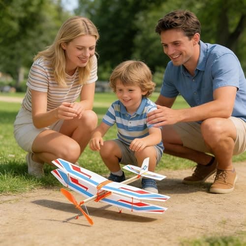 Rubber Band Airplane,Play Aircraft | Rubber Band Powered Glider Airplane Model | for Kids Boys Girls Students Adults Outdoor Camping Garden Sports — view 2