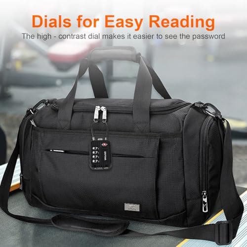 GRIFEMA GA1008 TSA Approved 4-Digit Combination Luggage Lock, Secure Travel Lock with Steel Cable for Suitcases, Backpacks, Gym Lockers - Black — view 4
