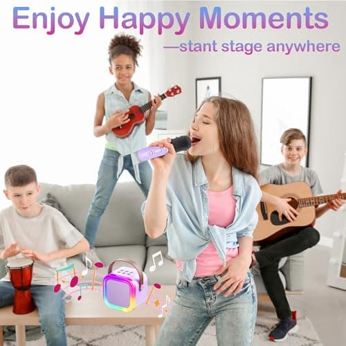 Chennyfun Purple Karaoke Machine with 2 Microphones — view 6
