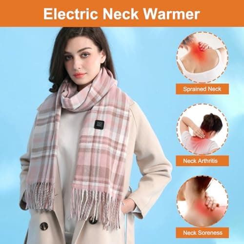 Heated Scarf for Women Men Usb Heated Neck Warmer with 3 Heating Levels — view 3