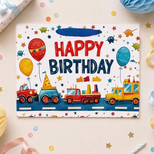 Birthday Gift Bag for Boy Girl,Construction Vehicle Them,32x 22 x 12CM — view 5