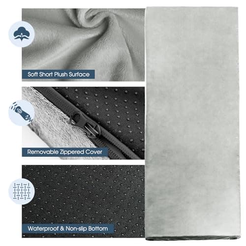 COSTWAY Memory Foam Camping Mattress, 6.5cm Thick Waterproof Roll Up Sleeping Mat with Zipper & Carry Bag, Portable Foldable Floor Guest Bed for Indoor Home, Outdoor Camping & Sleepover Use (Grey) — view 3