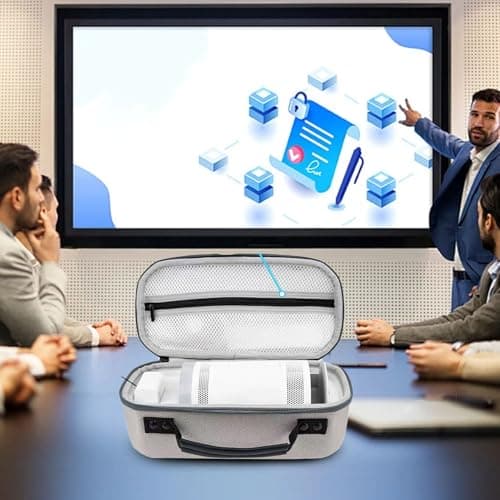 YWBL-WH Portable Carry Box, Protective Velvet Interior, Projector Hard Travel Box with Classical Zip, Very Portable and Lightweight, Set of Projector Hard Carry Bag — view 3