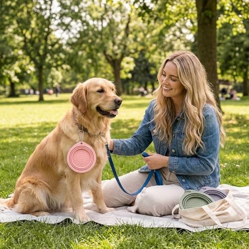 3 Pack Collapsible Dog Bowl, Portable Dog Water Bowl for Outdoor Activities, Non Slip Collapsible Bowl For Training Pets,Pink Green Purple Colour Options — view 5