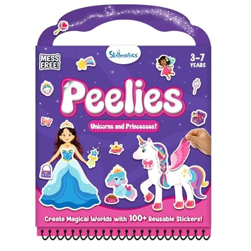 Skillmatics Peelies – Unicorns & Princesses, Reusable Sticker Activity Book