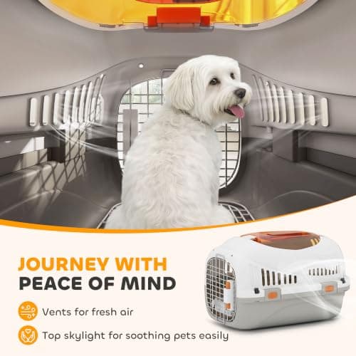 PawHut Plastic Cat Carrier Top Load for Small Dogs and Cats 49 x 32 x 31 cm — view 6