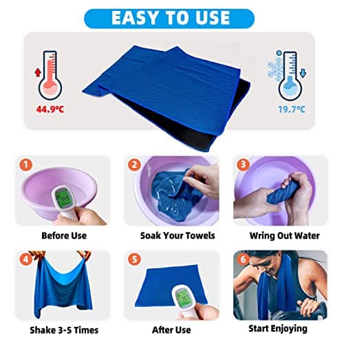 AWOWZ HHFCONE 10 Pack Cooling Towel Ice Towel Workout Towel, Soft Breathable Sweat Towel for Sports, Yoga, Gym, Golf, Camping, Running, Fitness, Workout & More Activities — view 4