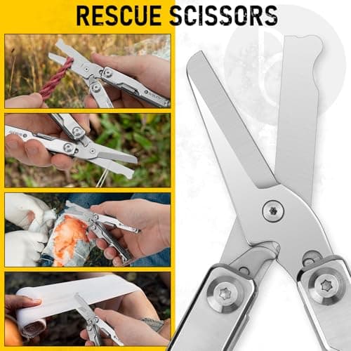 BIBURY Multitools, Keychain EDC Gadgets, Foldable Scissors, Silver BI2052A — view 4