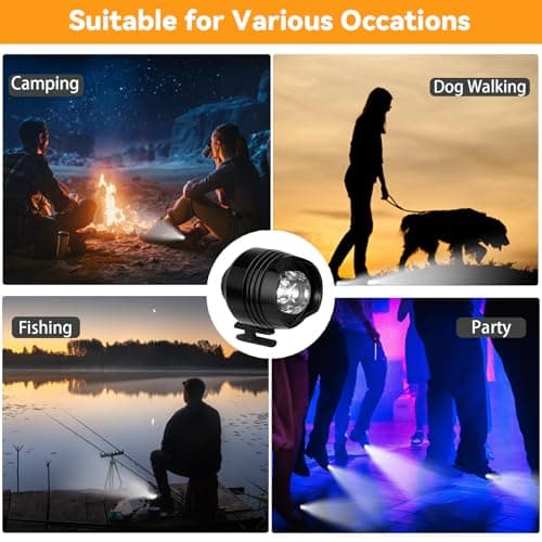 Rechargeable Shoe Lights 2 PCS, 3 Lighting Mode Headlights for Croc Style Shoes, Camping Accessories Shoe Charm Decoration Light, IPX5 Waterproof Shoe Headlights for Walking Hiking, Gift for Men Women — view 6