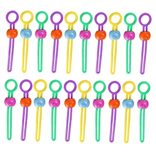 20 Pcs Reusable Food Bag Clips & Cable Organisers, Adjustable Multi-Purpose Silicone Tie Straps, Quick-Release Wire Tidies & Bread Bag Sealers for Kitchen, Home, Desk & Travel (Random Colours)