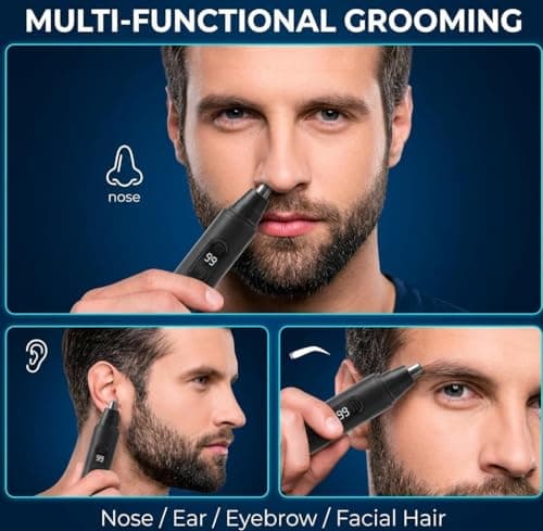 Nose Hair Trimmer for Men Women Rechargeable Eyebrow Facial Hair Trimming — view 5