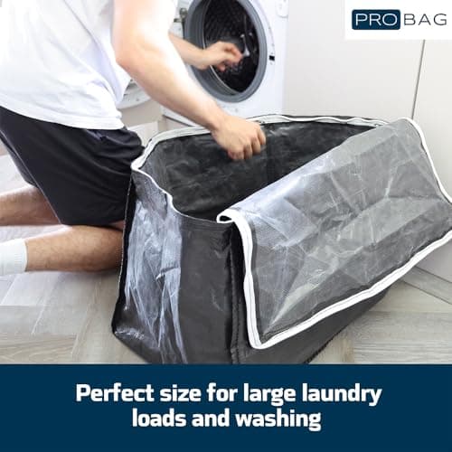 Moving Bags - Moving Boxes Storage – 100L - WATERPROOF Grade, Reusable Zippered Tote for Moving House, Clothes Storage, Camping, Attic & More – Industrial Strength Laundry & Utility Bag (6 Bags) — view 5