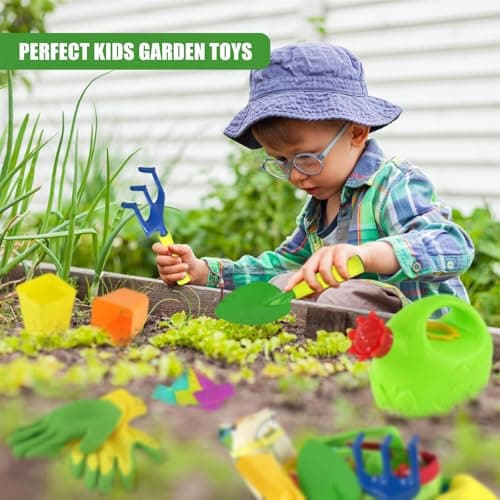 The Magic Toy Shop Kids Garden Tools Set – Complete Outdoor Play Kit with Watering Can, Shovel, Rake, Apron & Gloves – Ideal Gardening Toys for Toddlers & Forest School Equipment — view 5
