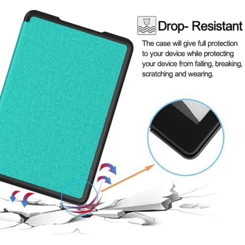 TOKILO Case for 7" Kindle Paperwhite eReader 12th Generation 2024 Ultra Slim Soft PU Shell Cover Case with Auto-Wake/Sleep, Fit for HTC & Kindle Paperwhite 7" eReader, Green — view 4