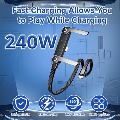 Synclum 2PCS 2-in-1 Invisible USB C Charging Cable with Foldable Stand — view 2