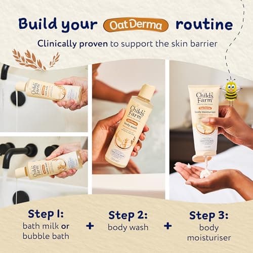 Childs Farm OatDerma Body Moisturiser, Fragrance Free, Soothing Hydration, Sensitive Skin, Emollient, Baby, Kids, 200ml — view 6