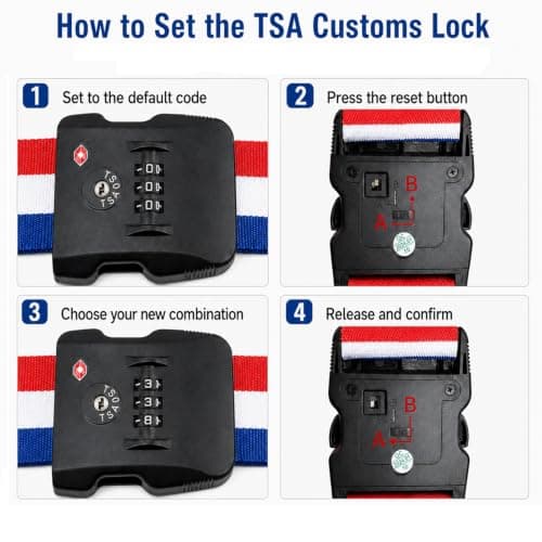 Personalised Luggage Strap with Lock,10 Pcs Custom Suitcase Strap — view 6
