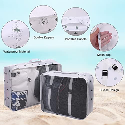OSDUE Packing Cubes for Suitcase, 8PCS Thickening Travel Organiser Packing Bags Lightweight Travel Accessories Organizers Essentials Clothes Shoes Cosmetics Toiletries Storage Bags — view 3