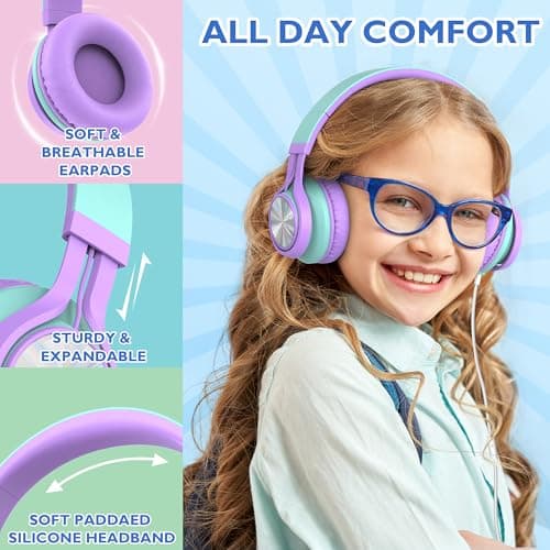 AILIHEN Classroom Headphones Bulk 10 Pack with Microphone, Multicolor — view 4