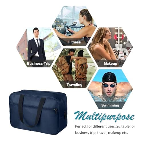FITDON Full Size Toiletry Bag Large Travel Wash Bag, Portable Makeup Bag Organizer Shaving Gym Shower Bathroom Bag, Blue — view 5