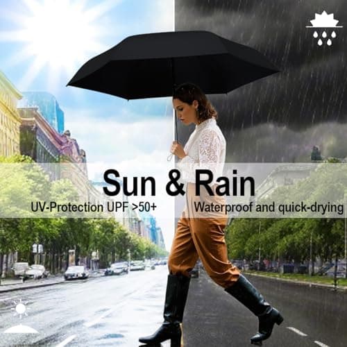 Copulan Mini Travel Umbrella, UPF 50+ Compact Fits in Purse — view 4