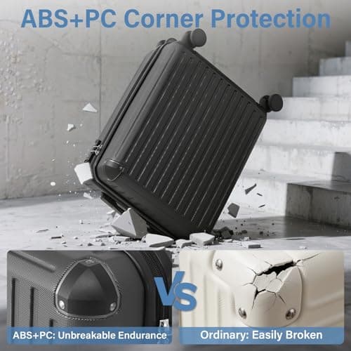 COOLIFE Cabin Suitcase 55x35x20 & Cabin Bag 40x30x20 Ryanair EasyJet PC+ABS — view 4