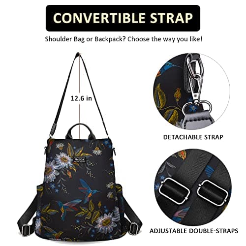 Fmeida Anti Theft Backpack for Women Small Travel Rucksack Water Resistant — view 6