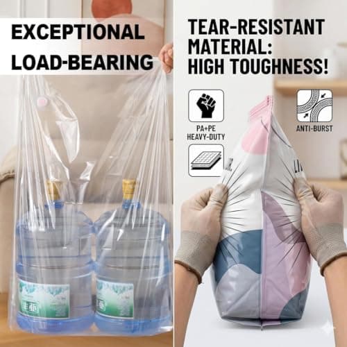 YERFFZE 2026 Upgraded Vacuum Storage Bags 2-Pack, Jumbo Size – No-Pump Compression for Clothes, Duvets & Blankets, Press-to-Seal Space Saver for Travel, Home & Closet Use — view 4