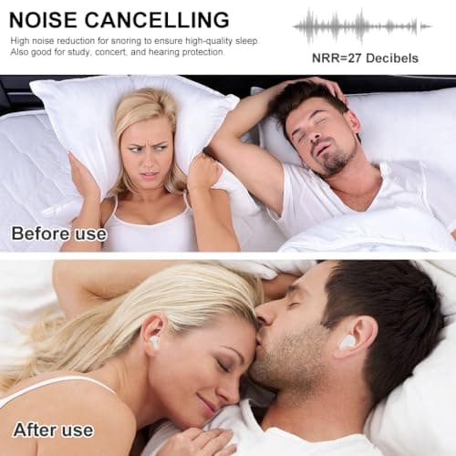 YICOTA 6 Pairs Silicone Ear Plugs Waterproof Moldable Wax Earplugs Reusable Noise Cancelling Soft Ear Plugs for Sleeping Snoring Swimming Airplanes Concerts-Blue (White) — view 3