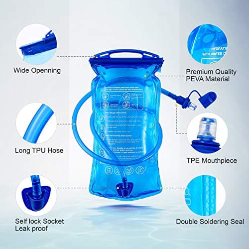 JOYHILL Hydration Bladder, 3 L 2 L 1.5 L Water Bladder BPA Free, 3 Liter Large Opening Water Reservoir, Leak Proof Military Water Storage Bladder Bag for Cycling Hiking Camping Biking Running (1.5L) — view 3