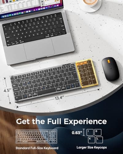 Foldable Keyboard and Mouse Combo,Portable Folding Keyboard for Laptop iPad — view 3