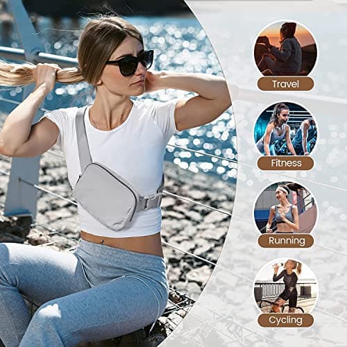 Invool Bum Bag for Women Men, Fanny Pack with Adjustable Straps Crossbody Fashion Waist Pack, Running Belt Bag for Travel Workout Cycling Hiking — view 6