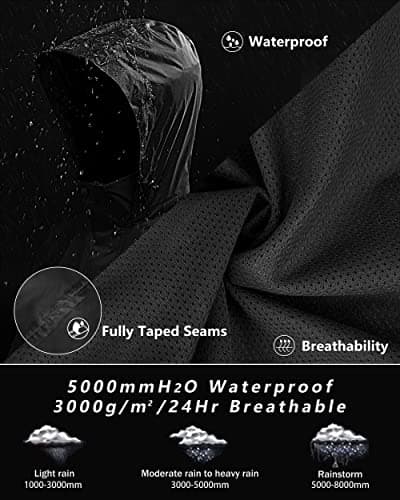 33,000ft Men's Waterproof Rainsuit Packable Rain Set with Reflective Strips — view 3