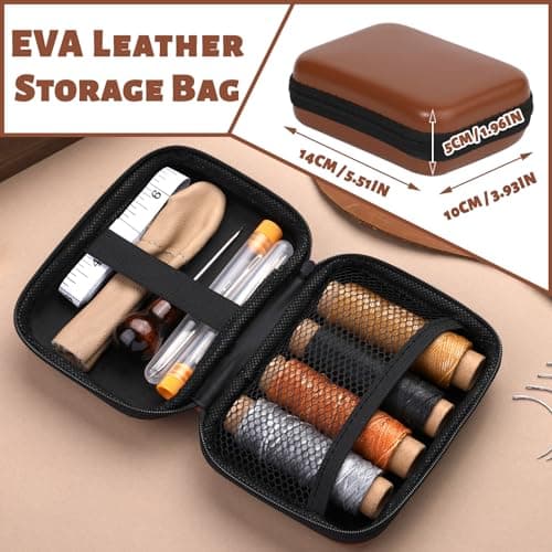 BUOKKON 39 Pcs Leather Sewing Kit Leather Repair Kit — view 3