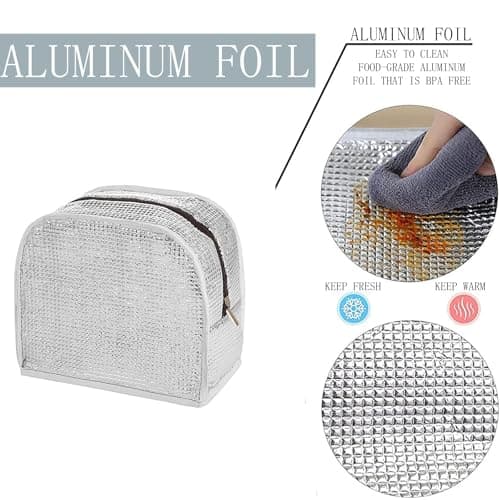 AYNKH Insulated Lunch Bag Container Tote Reusable Cooler Bags with Leak Proof Liner for Adults Kids Work School Picnic Travel (Black) — view 4