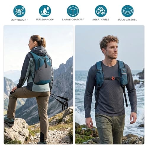 flintronic Lightweight Hiking Backpack, 18L Foldable Waterproof Rucksack, Back Pack Rucksack for Men Women Kids, Walking Backpack for Outdoor Sports, Hiking, Travelling, Camping — view 6