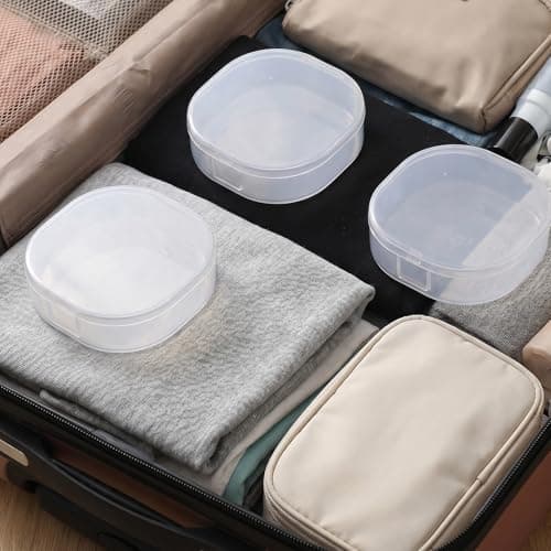 Tweruna 3 PCS Cotton Round Holder, Plastic Cotton Pad Dispenser, Portable Cottons Rounds Travel Case for Cosmetic Cottons Balls, Powder Puff, Floss Balls Small Items — view 6
