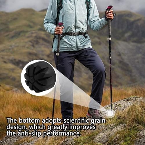 Pack of 8 Nordic Walking Poles Rubber Tips - Durable Replacement Rubber Stoppers for Enhanced Grip on Asphalt, Gravel, and Mountain Terrain - Fit for Hiking and Trekking Poles, 11 x 32 mm — view 4