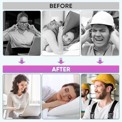 30 Pairs Ultra Soft Foam Ear Plugs, 36dB SNR Noise Reduction Earplugs for Sleeping Hearing Protection Travel Shooting Work Concentration Construction Site, Purple — view 6