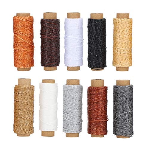Horett Waxed Sewing Thread 150D 10-Color 10pc Leather Craft Kit — view 6