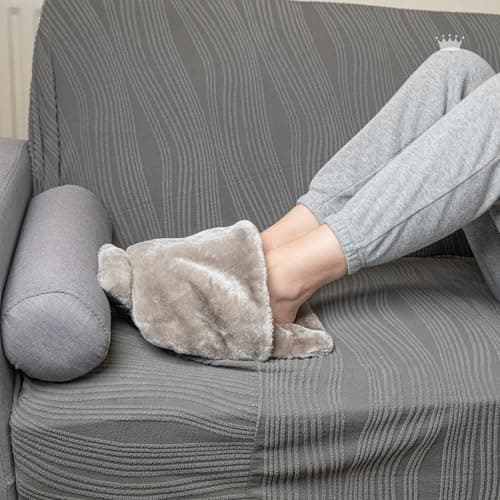Revitale Foot Warmer Hot Water Bottle 2L, Soft Fleece Cover (Slate Grey) — view 6