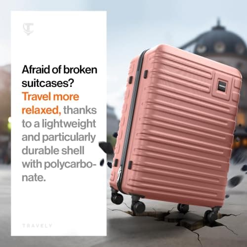 Travely Polycarbonate XL Suitcase Large 77cm - 158cm Linear Dimensions - 20kg Suitcase Including TSA Lock, Hard Shell, Travel Case — view 2
