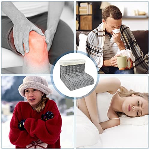 Electric Foot Warmer, CJBIN Cold Feet Warmers, Cosy Heated Foot Warmer with Removable Lining, Adjustable 10 Temperature Settings and 3 Timer Settings, Foot Heater Warmer for Winter Home Office, Grey — view 6