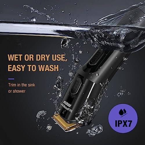 SUPRENT Beard Trimmer for Men - 16 Piece Beard Grooming Kit with Nose Trimmer, Hair Clippers Cordless Electric Shaver for Men Face Body, Fully Washable- Mens Gifts (Black) — view 4